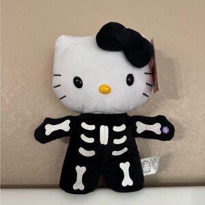 Hello Kitty Skeleton Plush Toy - Black and White